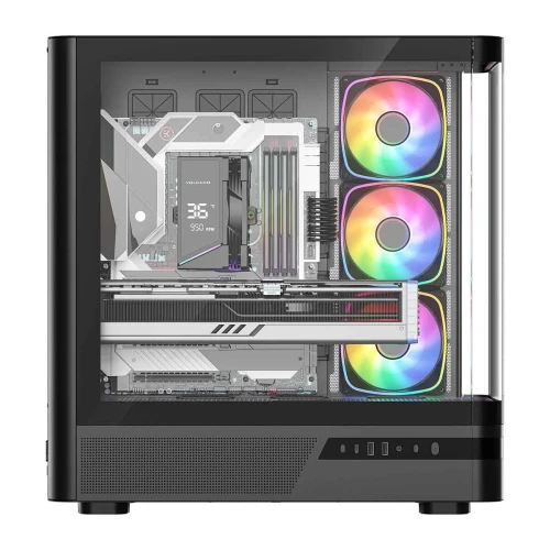 Obudowa Modecom Volcano AQ200 ARGB Tempered Glass Black