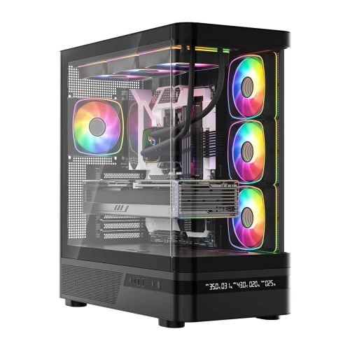 Obudowa Modecom Volcano AQ200 ARGB Tempered Glass Black
