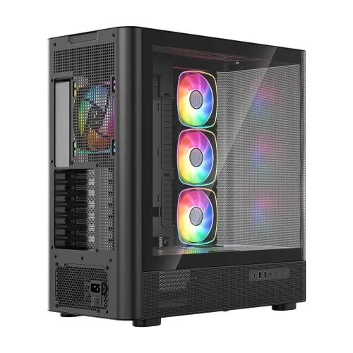 Obudowa Modecom Volcano AQ500 LCD ARGB Tempered Glass Black