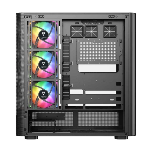 Obudowa Modecom Volcano AQ500 LCD ARGB Tempered Glass Black