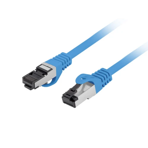 Patchcord Kat.8.1 S/FTP LSZH Cu 0.5m Niebieski Fluke Passed Lanberg