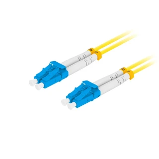 Patchcord Światłowodowy Sm Lc/upc-lc/upc Duplex 3.0mm LSZH G657a1 0.5m Żółty Lanberg