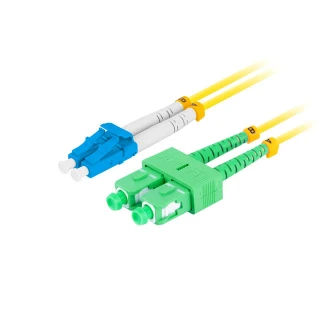 Patchcord Światłowodowy Sm Lc/upc-sc/apc Duplex 3.0mm LSZH G657a1 1m Żółty Lanberg
