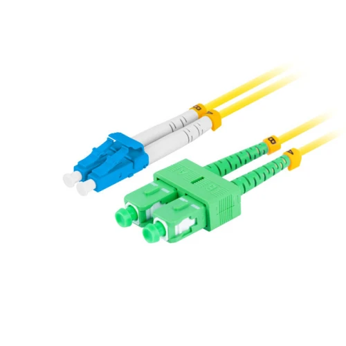 Patchcord Światłowodowy Sm Lc/upc-sc/apc Duplex 3.0mm LSZH G657a1 1m Żółty Lanberg