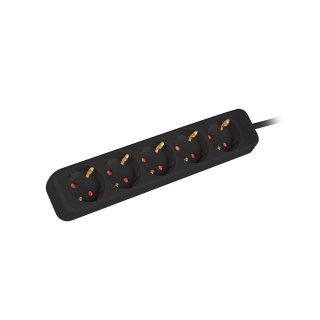 Listwa Przedłużacz Lanberg 3m 5x 230v Schuko Kabel Wykonany Z Pełnej Miedzi Czarna