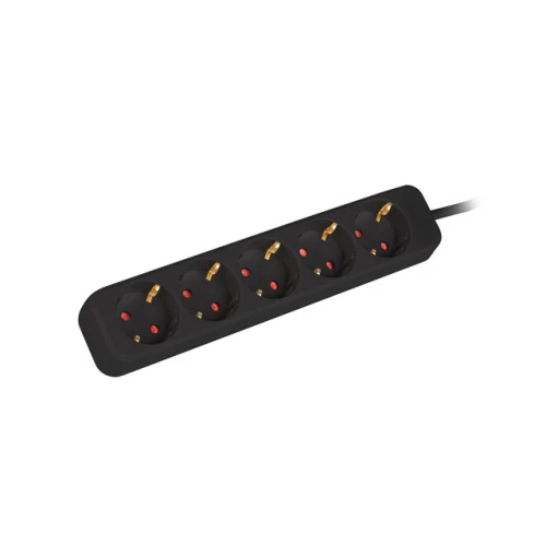 Listwa Przedłużacz Lanberg 3m 5x 230v Schuko Kabel Wykonany Z Pełnej Miedzi Czarna