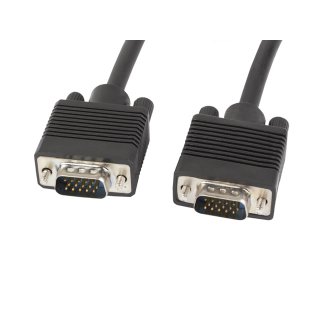 Kabel VGA M/m 5m Czarny Ekranowany Ferryt 3+4 Lanberg