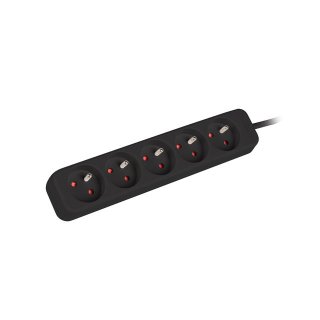 Listwa Przedłużacz Lanberg 1.5m 5x 230v Pl Kabel Wykonany Z Pełnej Miedzi Czarna
