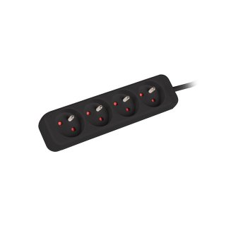Listwa Przedłużacz Lanberg 1.5m 4x 230v Pl Kabel Wykonany Z Pełnej Miedzi Czarna
