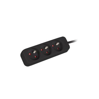 Listwa Przedłużacz Lanberg 1.5m 3x 230v Pl Kabel Wykonany Z Pełnej Miedzi Czarna
