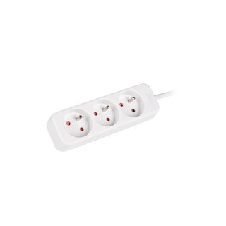 Listwa Przedłużacz Lanberg 3m 3x 230v Pl Kabel Wykonany Z Pełnej Miedzi Biała