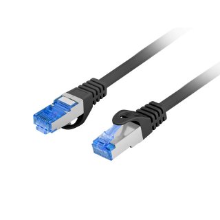 Patchcord Kat.6a S/FTP LSZH Cca 0.25m Czarny Fluke Passed Lanberg