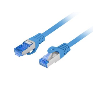 Patchcord Kat.6a S/FTP LSZH Cca 0.25m Niebieski Fluke Passed Lanberg