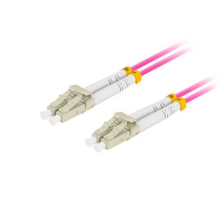 Patchcord Światłowodowy Mm Lc/upc-lc/upc Duplex 3.0mm Om4 50/125 LSZH 15m Fioletowy Lanberg
