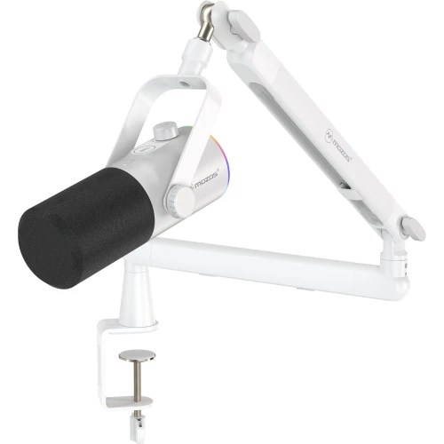 Mikrofon dynamiczny Mozos TAM8 v2 USB XLR RGB Statyw Biały