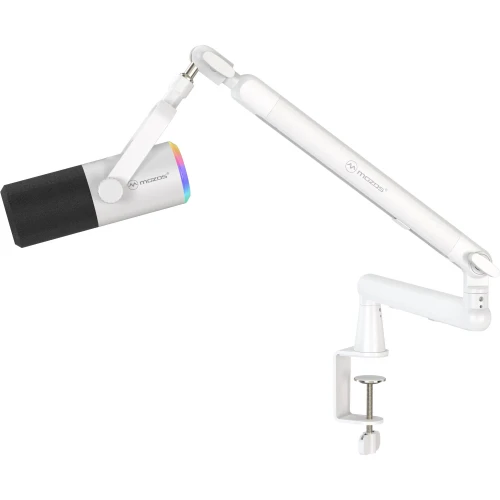 Mikrofon dynamiczny Mozos TAM8 v2 USB XLR RGB Statyw Biały