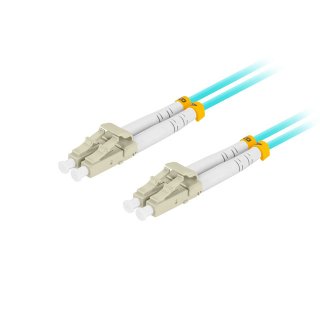 Patchcord Światłowodowy Mm Lc/upc-lc/upc Duplex 3.0mm Om3 50/125 LSZH 3m Aqua Lanberg