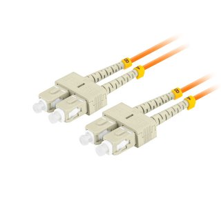 Patchcord Światłowodowy Mm Sc/upc-sc/upc Duplex 3.0mm Om2 50/125 LSZH 2m Pomarańczowy Lanberg