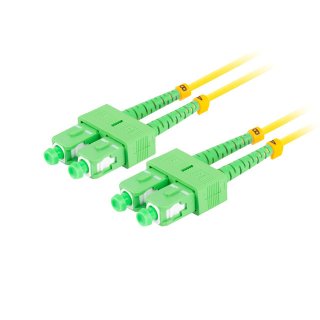 Patchcord Światłowodowy Sm Sc/apc-sc/apc Duplex 3.0mm LSZH G657a1 10m Żółty Lanberg