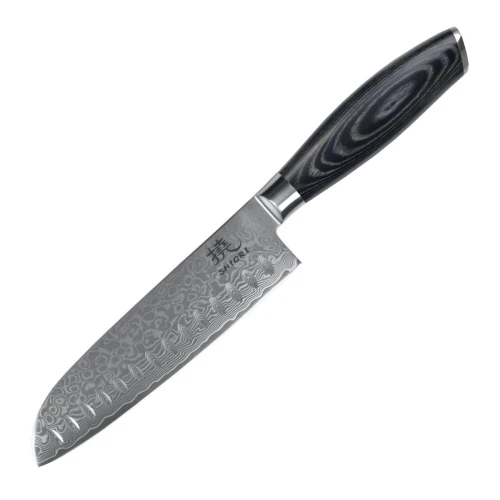 Zestaw 3 noży ze stali damsaceńskiej Shiori 撓 Kuro Murō + Santoku + Sifu