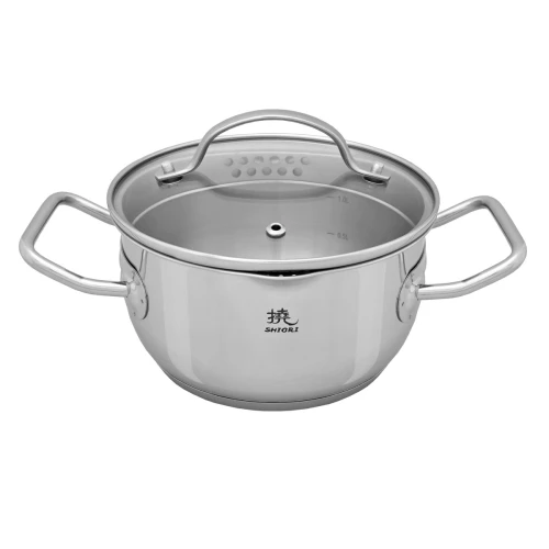 Zestaw garnków na indukcję 7 elementów Shiori 撓 Steel Series Pro 316