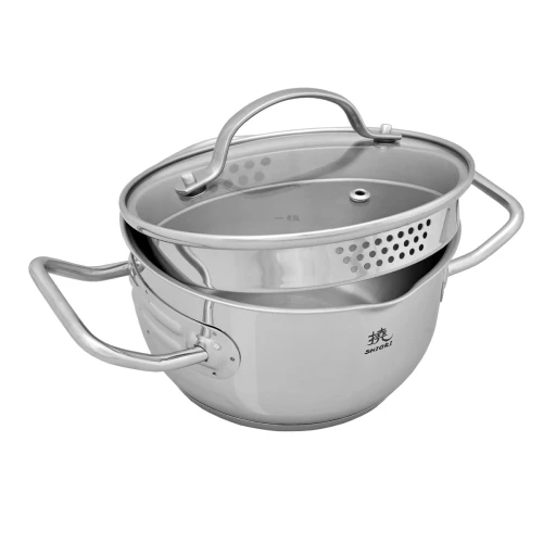 Zestaw garnków na indukcję 7 elementów Shiori 撓 Steel Series Pro 316