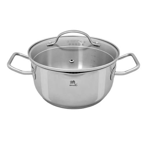 Zestaw garnków na indukcję 7 elementów Shiori 撓 Steel Series Pro 316