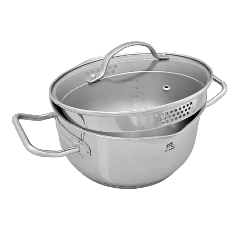 Zestaw garnków na indukcję 7 elementów Shiori 撓 Steel Series Pro 316