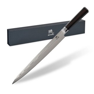 Nóż Shiori 撓 Sashimi Nagai - wielowarstwowa stal damasceńska