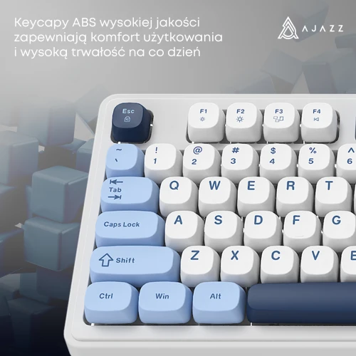 Klawiatura Ajazz AF98 PLUS RGB membranowa bezprzewodowa biała