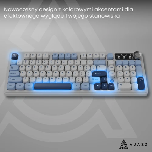 Klawiatura Ajazz AF98 PLUS RGB membranowa bezprzewodowa biała