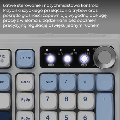 Klawiatura Ajazz AF98 PLUS RGB membranowa bezprzewodowa biała