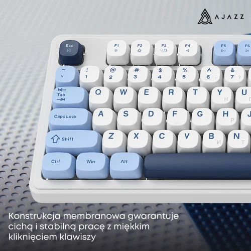 Klawiatura Ajazz AF98 PLUS RGB membranowa bezprzewodowa biała