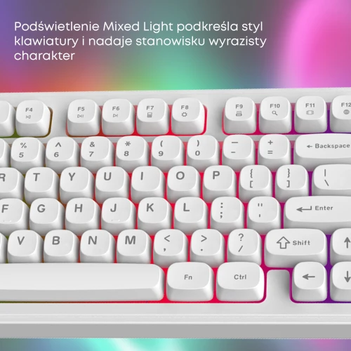 Klawiatura Ajazz AF98 Rainbow LED membranowa przewodowa biała