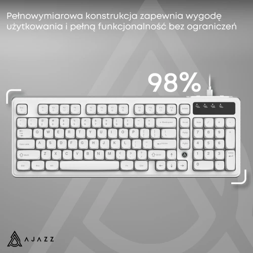 Klawiatura Ajazz AF98 Rainbow LED membranowa przewodowa biała