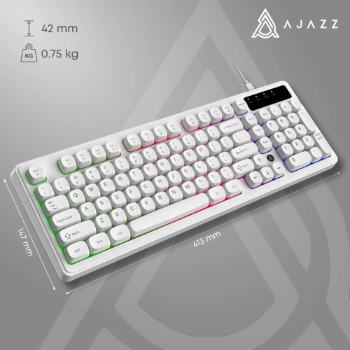 Klawiatura Ajazz AF98 Rainbow LED membranowa przewodowa biała