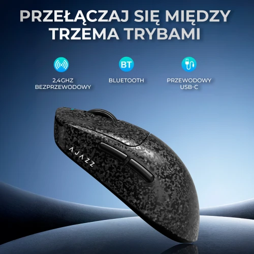 Mysz gamingowa Ajazz AJ199 Carbon Fiber Bezprzewodowa Czarna