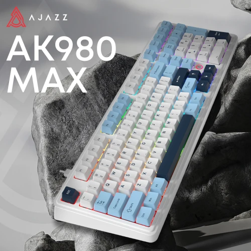 Klawiatura Ajazz AK980 MAX RGB magnetyczna biała