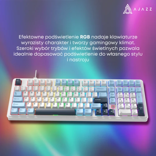Klawiatura Ajazz AK980 MAX RGB magnetyczna biała