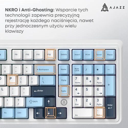 Klawiatura Ajazz AK980 MAX RGB magnetyczna biała