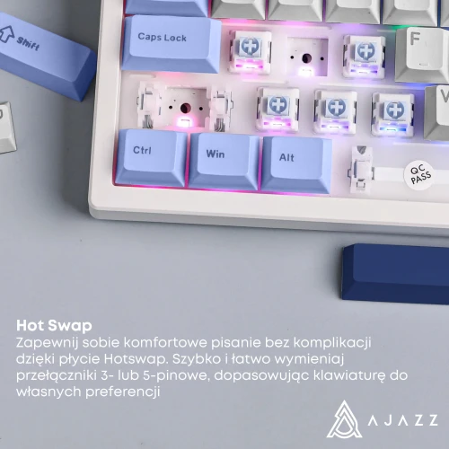Klawiatura Ajazz AK980 MAX RGB magnetyczna biała