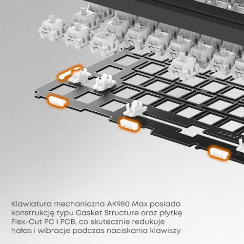 Klawiatura Ajazz AK980 MAX RGB magnetyczna biała