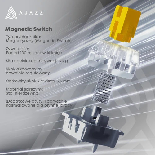 Klawiatura Ajazz AK980 MAX RGB magnetyczna biała