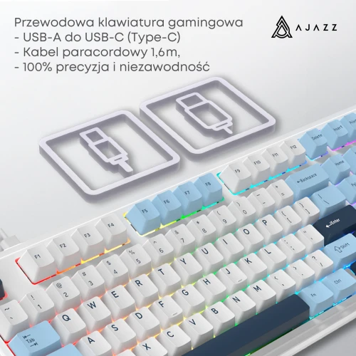 Klawiatura Ajazz AK980 MAX RGB magnetyczna biała