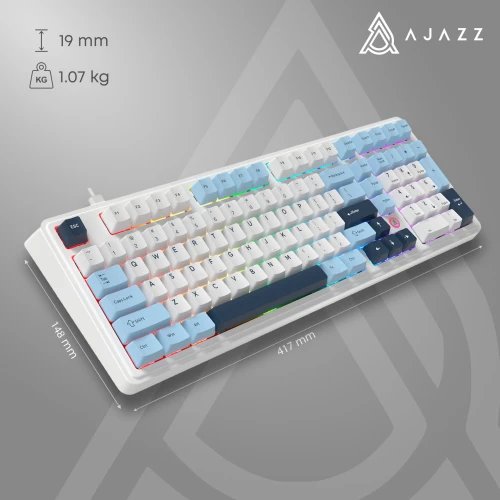 Klawiatura Ajazz AK980 MAX RGB magnetyczna biała