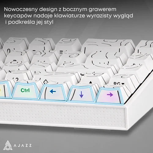 Klawiatura Ajazz NK68 mechaniczna przewodowa Rainbow LED biała