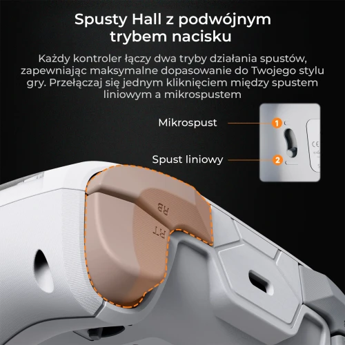 Kontroler Ajazz GP100 bezprzewodowy gamepad RGB biały