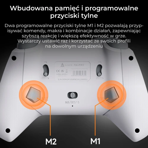 Kontroler Ajazz GP100 bezprzewodowy gamepad RGB biały