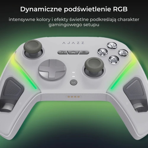 Kontroler Ajazz GP100 bezprzewodowy gamepad RGB biały