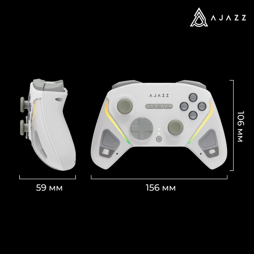 Kontroler Ajazz GP100 bezprzewodowy gamepad RGB biały